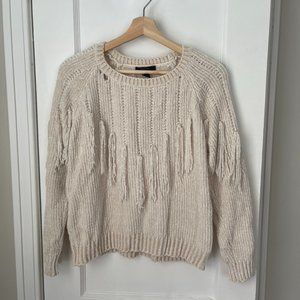 Forever 21 Fringe White Sweater